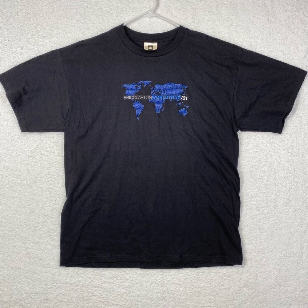 Winterland Men's 2001 Local Crew Eric Clapton World Tour T-Shirt Black XL